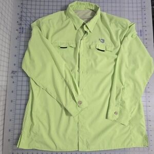 Mojo Preformace Fishing Light Green Button-Up Shirt